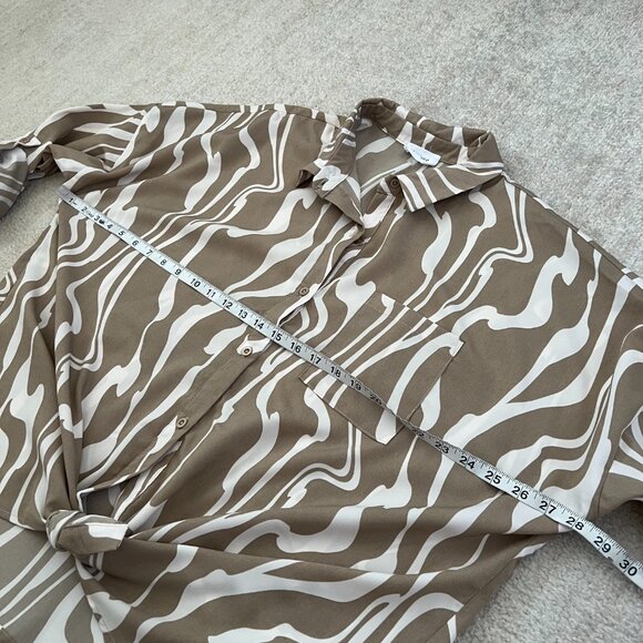 Korye Boho Tab Sleeve Tie Front Blouse Top 2X - Picture 6 of 9